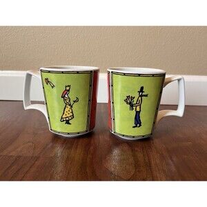 Rosenthal Studio Line 2 Flash Love Story Mugs Dorothy Hafner NEW W/O Box Flaw